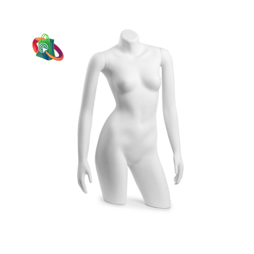 Female 3/4 Body Mannequin with Removable Arms - White