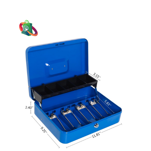 Cash Box with Tray - Blue