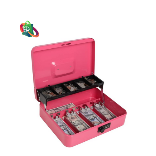 Cash Box with Tray - Pink