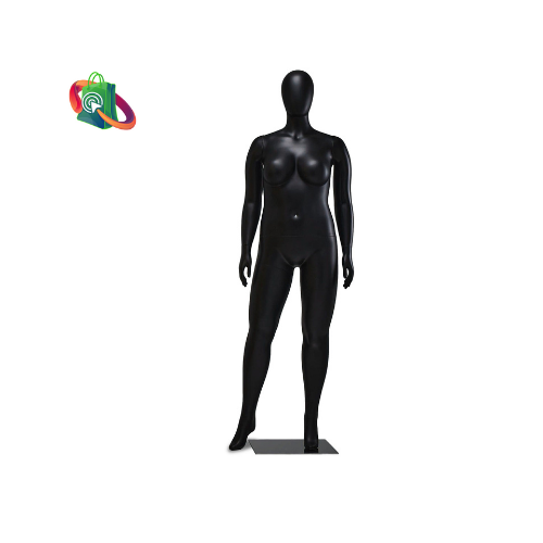 Female Plus Size Full Body Mannequin in Standing Pose -Black