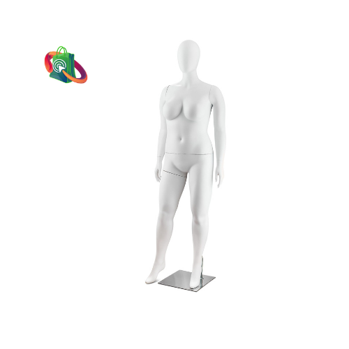 Female Plus Size Full Body Mannequin in Standing Pose -White