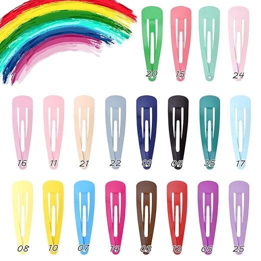 40 Pcs Hair Clips for Girls Kids Metal Snap Barrettes, Assorted Candy Color 2 Inch No Slip Hair Accessories