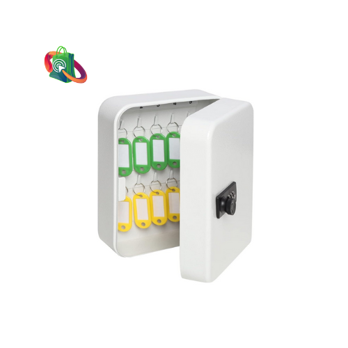 Secure Key Box with Combination Lock -White