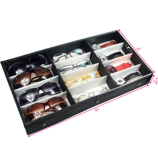 Vinyl View Top Eyewear Case Fits 12 Pairs Large Eyeglasses