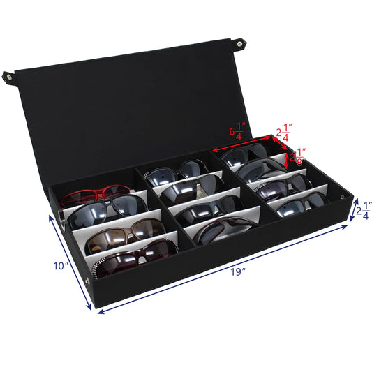 12 Pair Eyewear Storage And Display Case, Fabric Covered