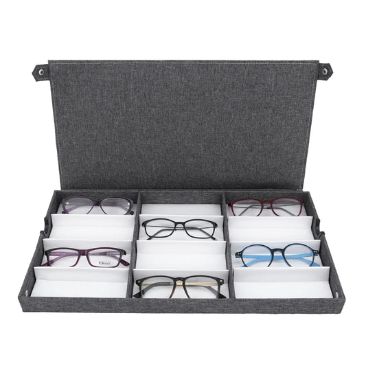 Eyewears Organizer Box -12 Slots for Small or Medium Eyeglasses