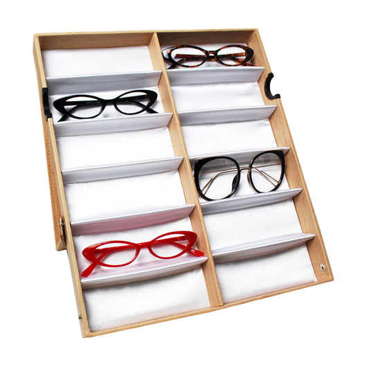 Eyewear Storage Organizer Box -12 Slots Sunglasses Box Display