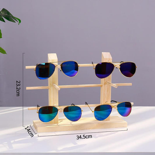 6 Pair Double Row Pine Sunglasses Display Stand