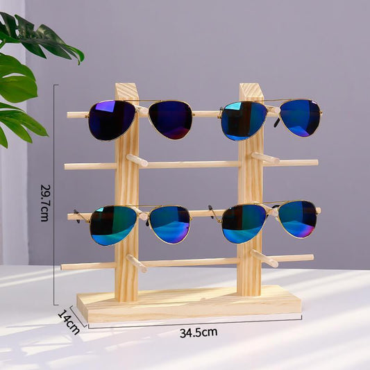 8 Pair Double Row Pine Sunglasses Display Stand