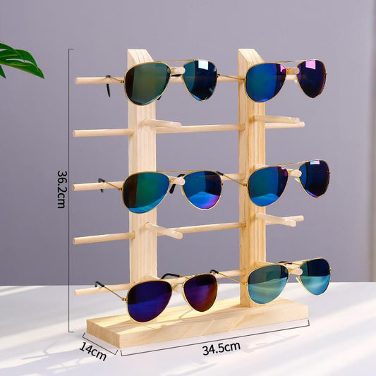 10 Pair Double Row Pine Sunglasses Display Stand